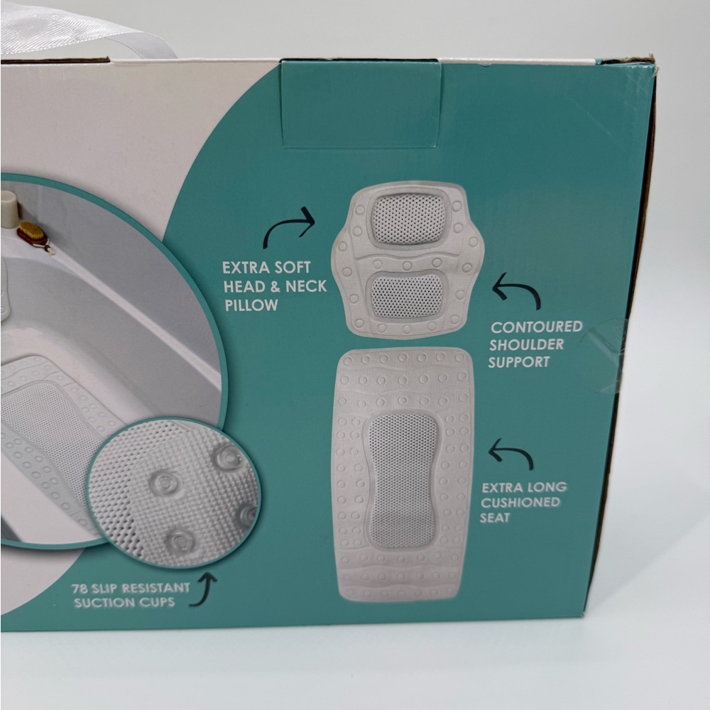 Home + Solutions 2-Piece Luxury Bath Lounger Mat & Pillow Spa Comfort Non-Slip - Picture 3 of 16
